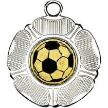 Football Tudor Rose Medal | Silver | 50mm