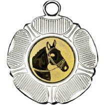 Horse Tudor Rose Medal | Silver | 50mm