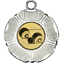 Lawn Bowls Tudor Rose Medal | Silver | 50mm
