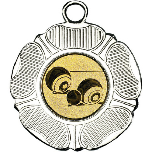 Lawn Bowls Tudor Rose Medal | Silver | 50mm