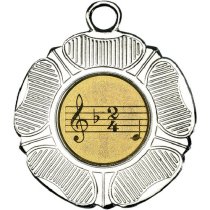 Music Tudor Rose Medal | Silver | 50mm