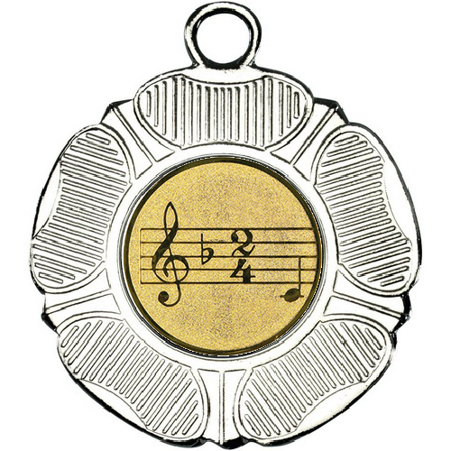 Music Tudor Rose Medal | Silver | 50mm