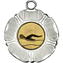 Swimming Tudor Rose Medal | Silver | 50mm