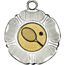 Tennis Tudor Rose Medal | Silver | 50mm