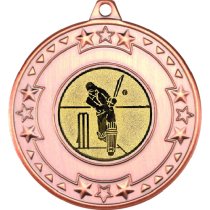 Cricket Tri Star Medal | Bronze | 50mm