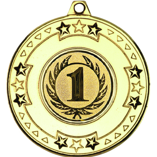 1st Place Tri Star Medal | Gold | 50mm
