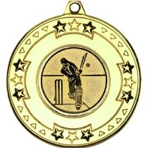 Cricket Tri Star Medal | Gold | 50mm