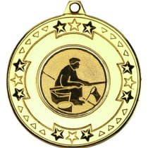 Fishing Tri Star Medal | Gold | 50mm