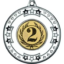 2nd Place Tri Star Medal | Silver | 50mm