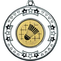 Badminton Tri Star Medal | Silver | 50mm