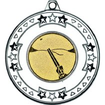 Clay Pigeon Tri Star Medal | Silver | 50mm
