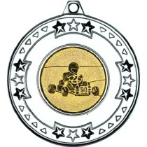 Go Kart Tri Star Medal | Silver | 50mm
