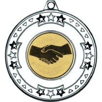 Handshake Tri Star Medal | Silver | 50mm