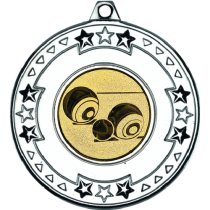 Lawn Bowls Tri Star Medal | Silver | 50mm