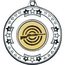 Shooting Tri Star Medal | Silver | 50mm