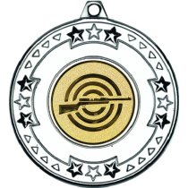 Shooting Tri Star Medal | Silver | 50mm