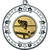 Snooker Tri Star Medal | Silver | 50mm