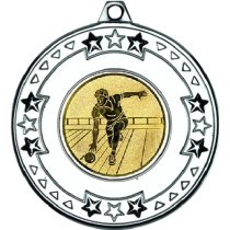 Ten Pin Tri Star Medal | Silver | 50mm