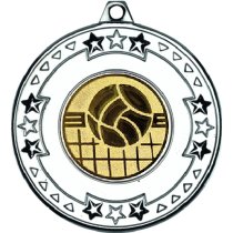 Volleyball Tri Star Medal | Silver | 50mm