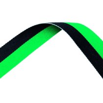 Green and Black Medal Ribbon with metal clip | 22mm x 800mm