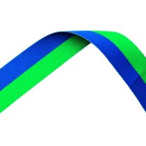Green and Blue Medal Ribbon with metal clip | 22mm x 800mm
