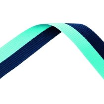 Navy Blue and Sky Blue Medal Ribbon with metal clip | 22mm x 800mm