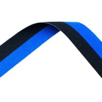 Blue and Black Medal Ribbon with metal clip | 22mm x 800mm