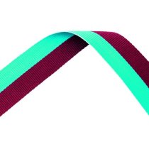 Claret and Blue Medal Ribbon with metal clip | 22mm x 800mm