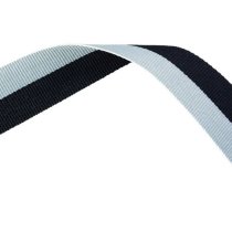 Black and Grey Medal Ribbon with metal clip | 22mm x 800mm