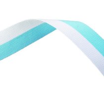 Sky Blue and White Medal Ribbon with metal clip | 22mm x 800mm