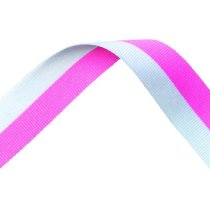 Pink and White Medal Ribbon with metal clip | 22mm x 800mm