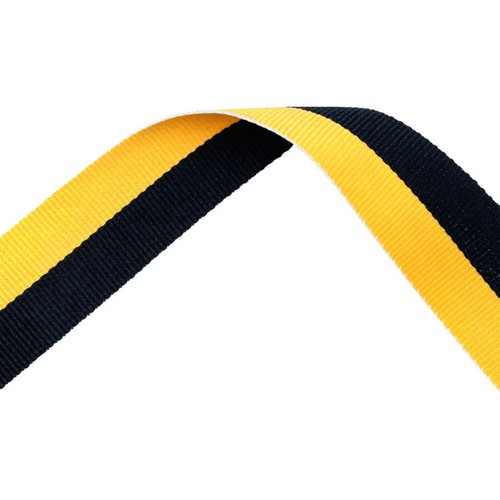 Black and Yellow Medal Ribbon with metal clip | 22mm x 800mm