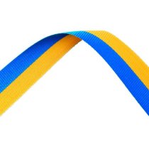 Blue and Yellow Medal Ribbon with metal clip | 22mm x 800mm