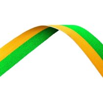Green and Yellow Medal Ribbon with metal clip | 22mm x 800mm