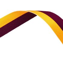 Maroon and Gold Medal Ribbon with metal clip | 22mm x 800mm