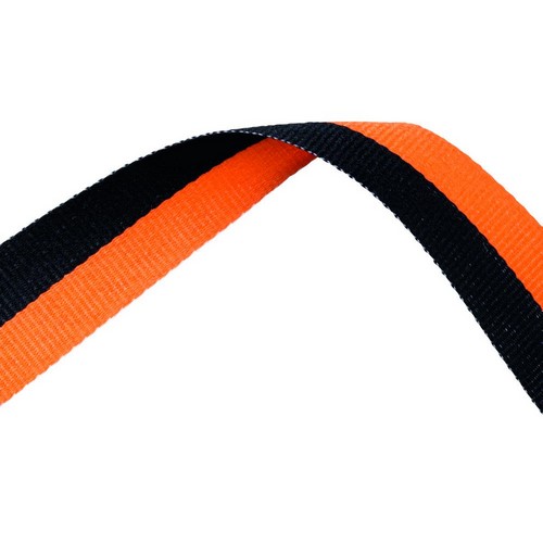 Black and Orange Medal Ribbon with metal clip | 22mm x 800mm