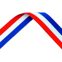 Red White and Blue Medal Ribbon with metal clip | 22mm x 800mm