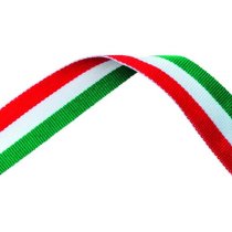 Green White and Red Medal Ribbon with metal clip | 22mm x 800mm