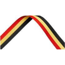 Black Red and Yellow Medal Ribbon with metal clip | 22mm x 800mm
