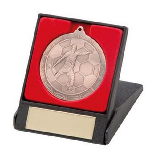 Impulse Football Medal in Box | 50mm | Bronze