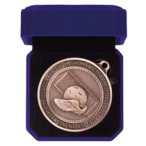 Olympia Football Boot Medal in Box | 70mm | Antique Bronze