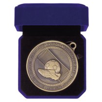 Olympia Football Boot Medal in Box | 70mm | Antique Gold