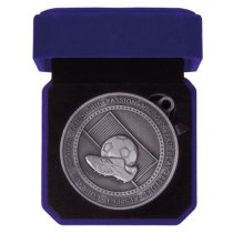 Olympia Football Boot Medal in Box | 70mm | Antique Silver