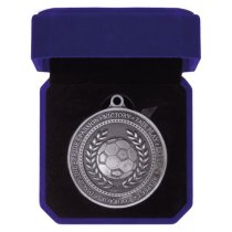 Olympia Football Medal in Box | 60mm | Antique Silver