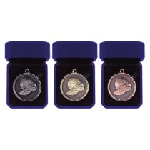 Power Boot Football Medal in Box | 50mm | Antique Bronze