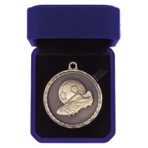 Power Boot Football Medal in Box | 50mm | Antique Gold