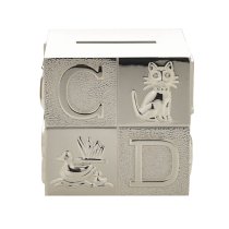 Bambino Silver Plated Shape Money Box | ABC Cube