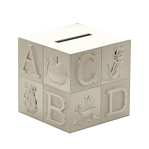 Bambino Silver Plated Shape Money Box | ABC Cube