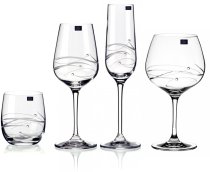 Shire County Cut Crystal Diamond Flute Glass | Features 3 Diamante Crystals | Gift Carton