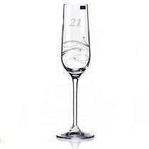 Shire County Hand Cut Crystal Diamond Flute Glass | Set with Swarovski Crystals | Gift Carton